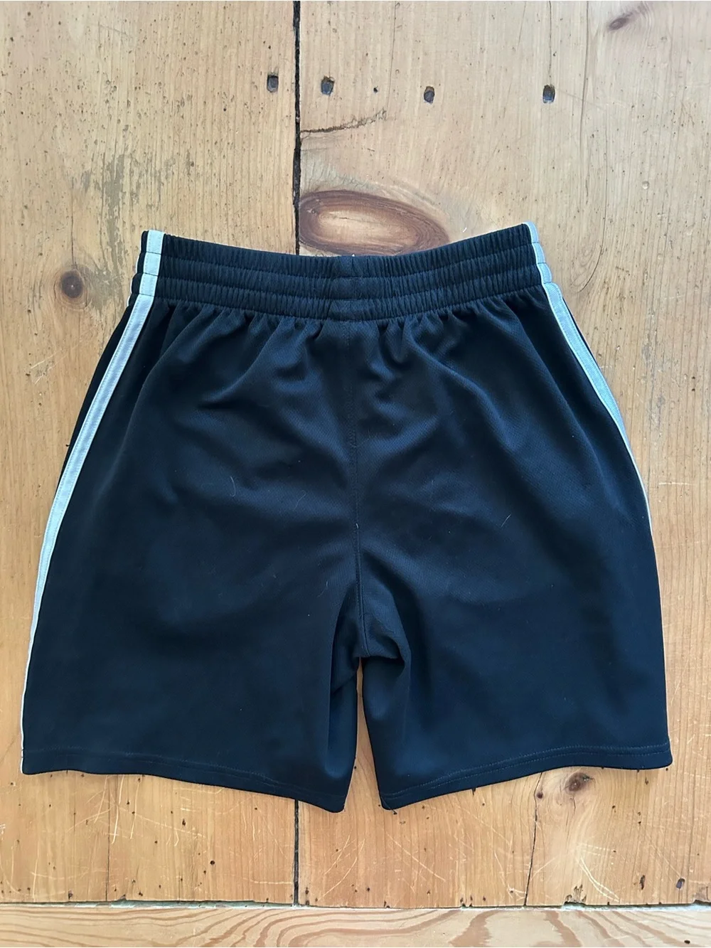 adidas Black Shorts with White Three-Stripes